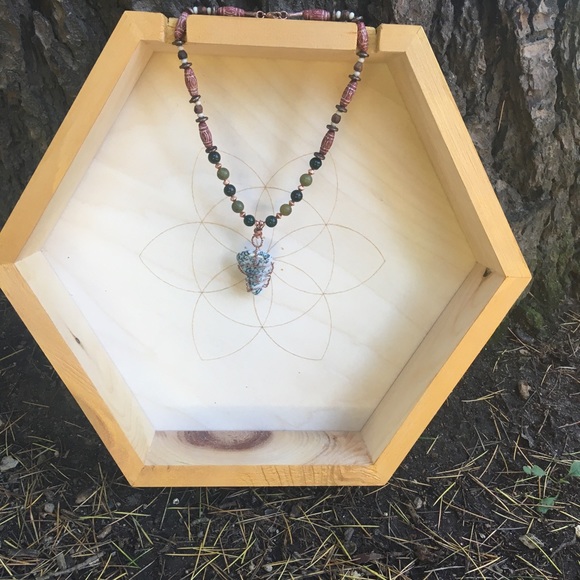 Tree agate wire wrapped necklace - Picture 2 of 6